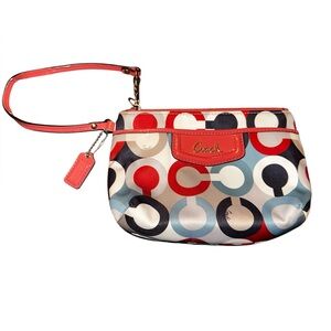 Coach Multi Colored Satin Wristlet
